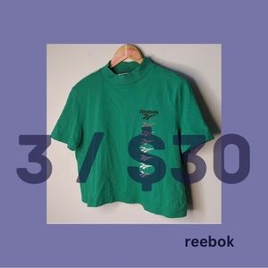 3/$30 Reebok - M - mock neck crop top vintage inspired retro